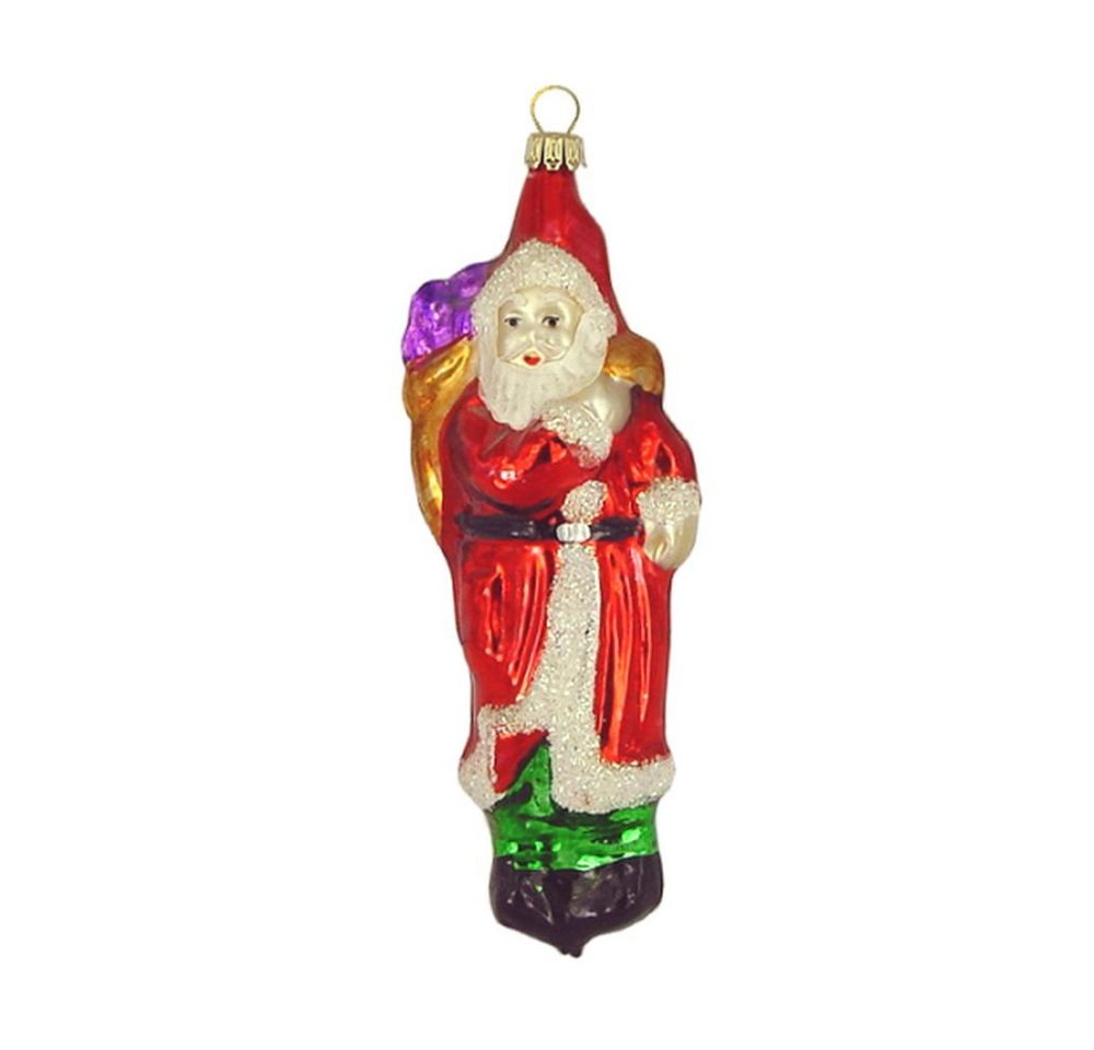 Haberland Glasschmuck Lauscha Christbaumschmuck Großer Weihnachtsmann mit Rucksack bunt 13 cm Lauschaer Glas von Haberland Glasschmuck Lauscha