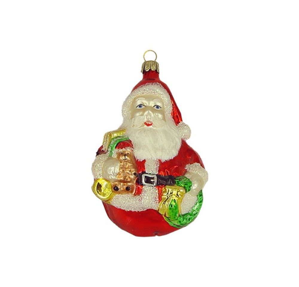 Haberland Glasschmuck Lauscha Christbaumschmuck Großer Weihnachtsmann mit Rucksack bunt 13 cm Lauschaer Glas von Haberland Glasschmuck Lauscha