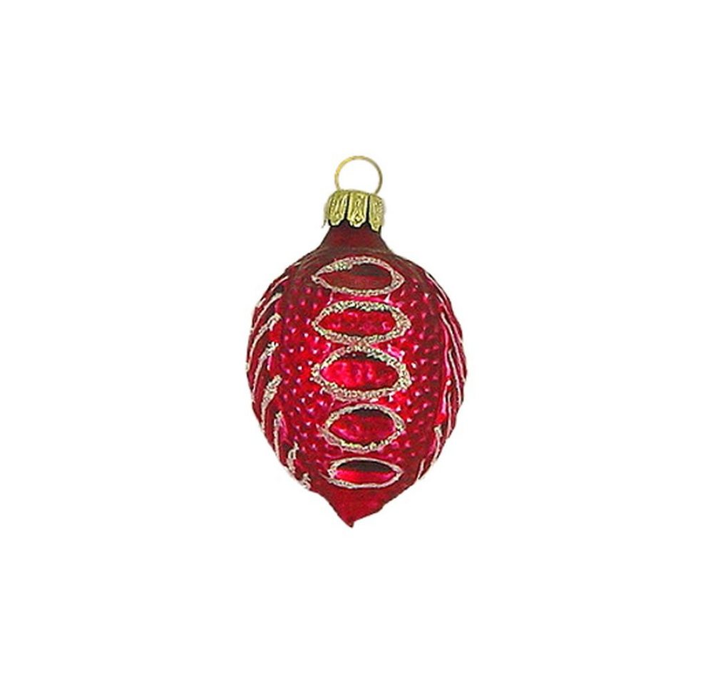 Haberland Glasschmuck Lauscha Christbaumschmuck Kleine Frucht ochsenblut matt 5 cm Lauschaer Glas von Haberland Glasschmuck Lauscha