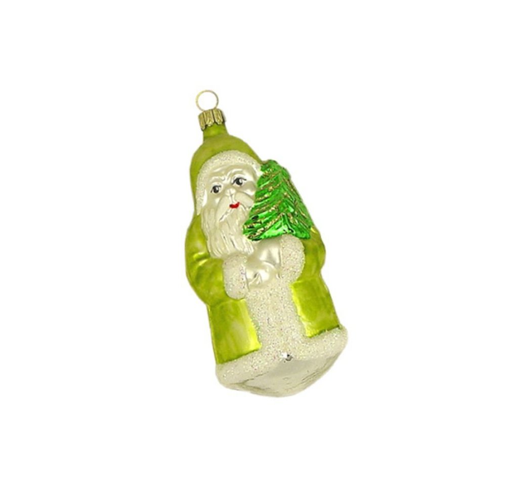 Haberland Glasschmuck Lauscha Christbaumschmuck Weihnachtsmann mit Mantel kiwi 11 cm Christbaumschmuck Lauschaer Glas von Haberland Glasschmuck Lauscha