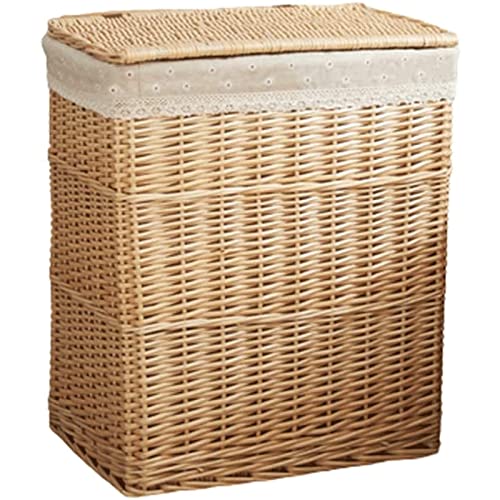 Habiba Wäschekorb aus Rattan, Wäschekorb mit großem Fassungsvermögen und Deckel, multifunktionaler, langlebiger Wäschekorb von Habiba