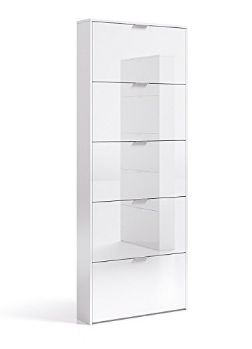 13Casa – Eco 9 bis Schuhe. ABM. 70 x 17 x 180 cm. Melamin. Weiß. von Habitdesign