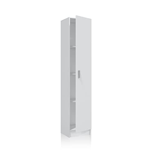Habitdesign, Mehrzweckschrank, 1 Tür, Säule, Finish Mattweiß, Maße: 37 cm (B) x 182 cm (H) x 37 cm (T). von Habitdesign