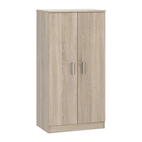 Habitdesign Zweitüriger Schuhschrank, Beistellmöbel, Grundmodell, Ausführung in kanadischer Eiche, Maße: 55 cm (Breite) x 108 cm (Höhe) x 36 cm (Tiefe) von Habitdesign