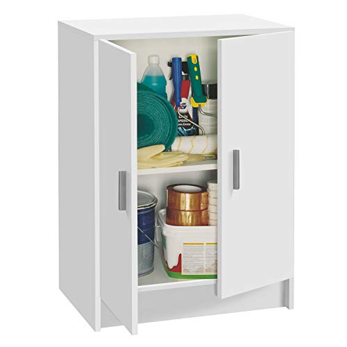 Habitdesign Niedriger Mehrzweckschrank, 2 Türen, weiß lackiert, Maße: 59 cm (Breite) x 80 cm (Höhe) x 37 cm (Tiefe) von Habitdesign