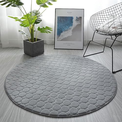 Badteppich Fußmatte Badematte Badezimmerteppich Runder Einfarbiger Teppich, Weicher Runder Memory-Schaum-Teppich, Süßer Teppich Für Wohnzimmer Und Schlafzimmer Türmatte Badvorleger ( Color : F , Size von Habrur