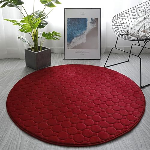 Badteppich Fußmatte Badematte Badezimmerteppich Runder Einfarbiger Teppich, Weicher Runder Memory-Schaum-Teppich, Süßer Teppich Für Wohnzimmer Und Schlafzimmer Türmatte Badvorleger ( Color : J , Size von Habrur