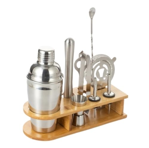 Bar-Set, Cocktail-Shaker-Set, Cocktail-Set, 10-teiliges Cocktail-Shaker-Set mit Ständer, Edelstahl, Barkeeper-Set, Bar-Werkzeug-Set, Cocktail-Shaker-Set, Cocktail-Set, Barkeeper-Set, Bar-Werkzeug-Set von Habrur