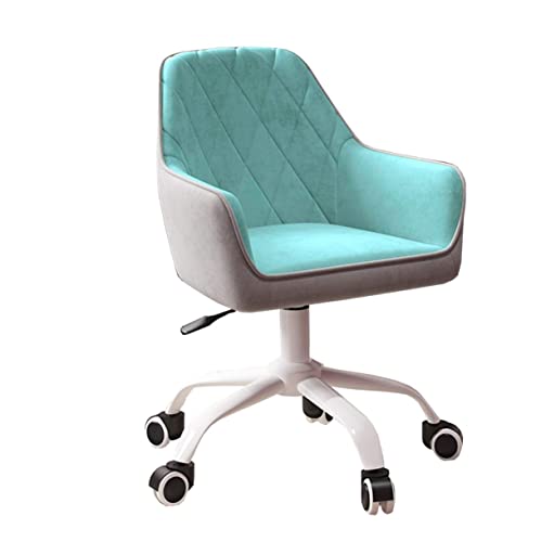Habrur Bürostuhl Schreibtischstuhl Bürostühle Schreibtischstuhl Bürostuhl Mit Mittlerer Rückenlehne Ergonomischer Drehstuhl Computerstuhl Aus Samt Mit Lordosenstütze Computerstuhl (Color : Blue) von Habrur