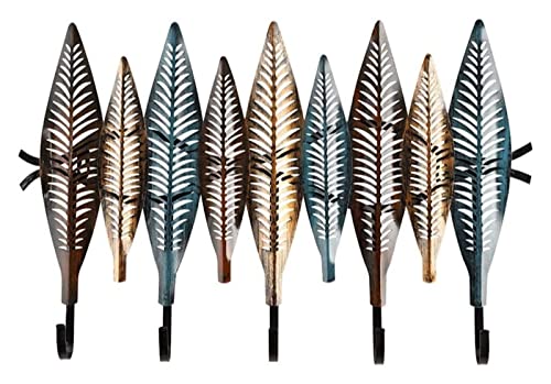 Kleiderhaken, Garderobenleiste, Wandhalterung, platzsparender Kleiderbügel, Hut, rustikale Bronze, Garten, Blumenmuster, Wandmontage, Kleiderhaken, Wandmontage, Größe: 7 Haken von Habrur