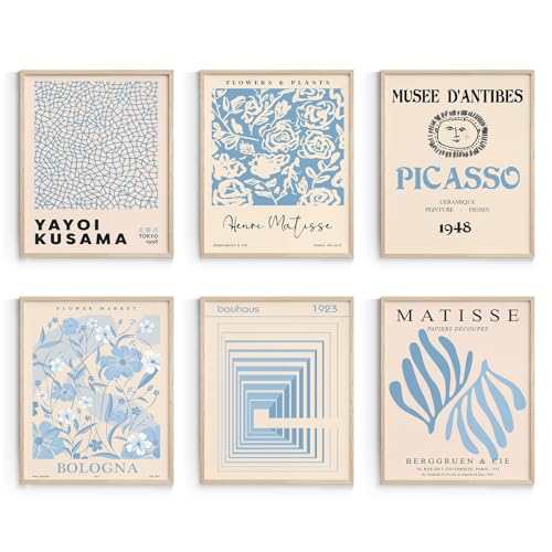 Habseligkeit Blaue Master-Wandbilder, abstrakte Matisse-Wandbilder, Vintage-Wandbilder, Retro-Raumdeko fürs ästhetische Schlafzimmer, ungerahmt, 20 x 25 cm Habseligkeit Blaue Master-Wandbilder, abstrakte Matisse-Wandbilder, Vintage-Wandbilder, Retro-Raumdeko fürs ästhetische Schlafzimmer, ungerahmt, 20 x 25 cm von Habseligkeit