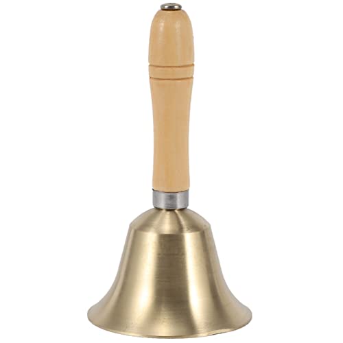 Hacbop Aus massivem Messing Holzgriff Schule Empfang Abendessen Holz Cafe Hotel Handglocke - Gold Hacbop Aus massivem Messing Holzgriff Schule Empfang Abendessen Holz Cafe Hotel Handglocke - Gold von Hacbop