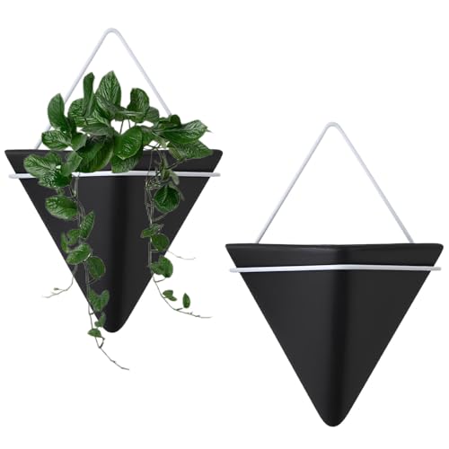 2PCS Hängender Blumentopf, Blumentopf Wanddeko, Wandvase Keramik Weiß, Wandpflanzgefäß mit DREI Ecken, Hängende Pflanzgefäße aus Keramik, Geometrische Wandpflanzgefäße 2PCS Hängender Blumentopf, Blumentopf Wanddeko, Wandvase Keramik Weiß, Wandpflanzgefäß mit DREI Ecken, Hängende Pflanzgefäße aus Keramik, Geometrische Wandpflanzgefäße von Hachera
