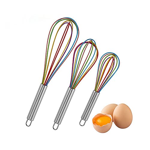 3PCS Schneebesen aus Silikon, Schneebesen Silikon Set, Schneebesen aus Edelstahl, Küchen Schneebesen, Ballonschneebesen Rührbesen, Ballon Schneebesen, für Kochen und Backen 3PCS Schneebesen aus Silikon, Schneebesen Silikon Set, Schneebesen aus Edelstahl, Küchen Schneebesen, Ballonschneebesen Rührbesen, Ballon Schneebesen, für Kochen und Backen von Hachera