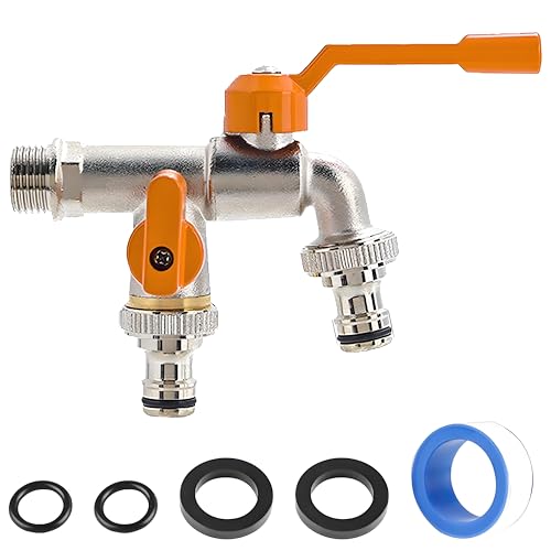 Garten Wasserhahn Messing Doppel, Frostschutz Wasserhahn, Auslaufhahn 3/4 Zoll, Rost-Und Frostsicher Außen Doppelwasserhahn Für Bewässerung, Waschmaschine, Garten Garten Wasserhahn Messing Doppel, Frostschutz Wasserhahn, Auslaufhahn 3/4 Zoll, Rost-Und Frostsicher Außen Doppelwasserhahn Für Bewässerung, Waschmaschine, Garten von Hachera