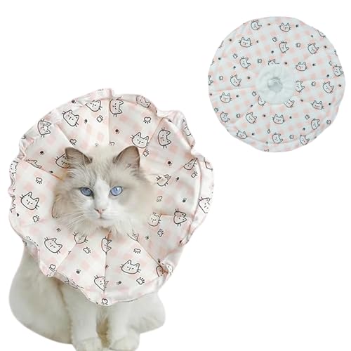 Katzen Hunde Einstellbarer Kragen, Elisabethanische Halskrause, Weiches Schutzhalsband, Anti Leck-Halsband, wasserdichte Leicht zu Reinigende Halskrause für Haustiere Baden, Pflegen, Nach Op (S) von Hachera