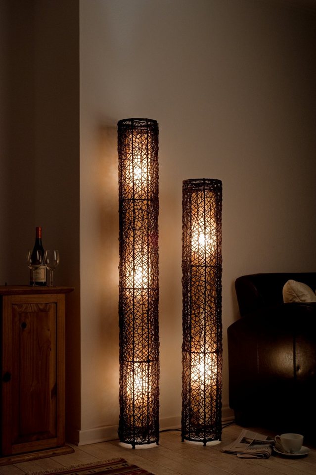 Hacienda Del Sol Stehlampe Exklusive Rattan-Stehleuchte für LED - Stehlampe mit Natur-Rattangefle, Leuchtmittel austauschbar (nicht im Lieferumfang enthalten) von Hacienda Del Sol