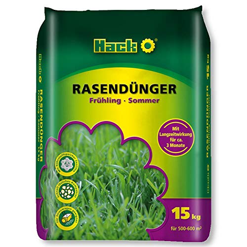 HACK Rasendünger 15 kg Frühlingsrasendünger Sommerrasendünger Langzeitdünger von Hack