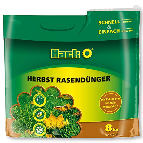 HACK Rasendünger Herbst 8 kg Langzeitwirkung Herbstrasendünger Kalidünger von Hack