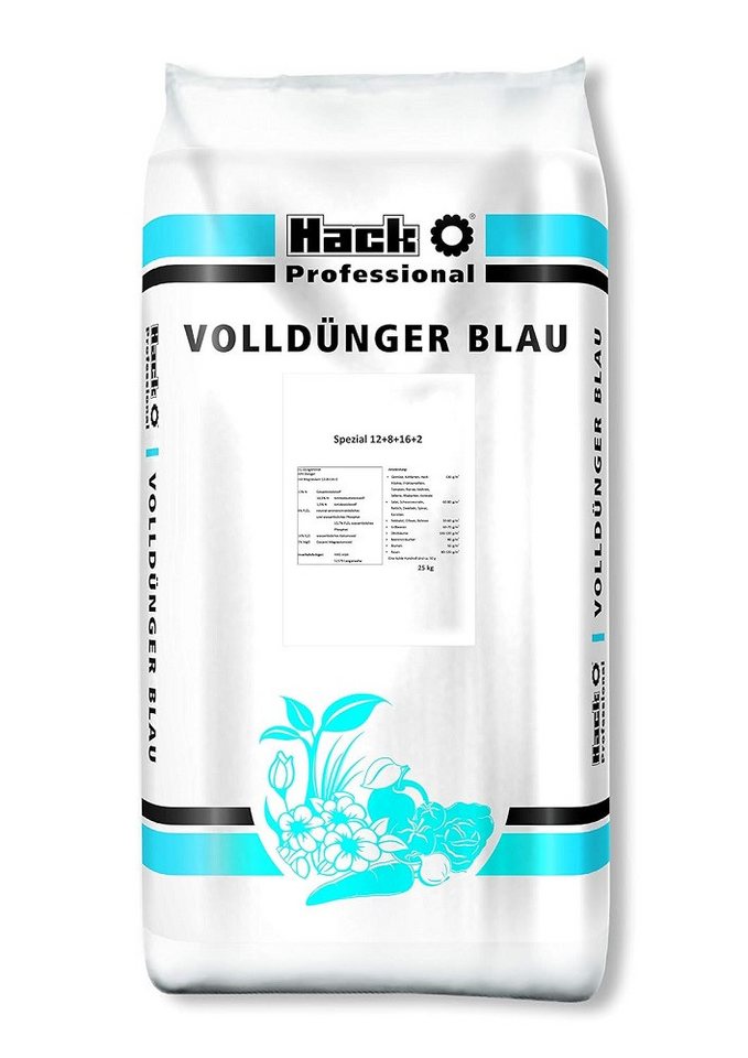 Hack Spezialdünger Hack Profi Volldünger Blau Spezial Blau-Dünger NPK 12+8+16 +2 25 kg von Hack