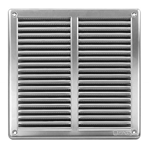 Edelstahl Lüftungsgitter Insektennetz Einbaurahmen 250 x 250 mm Lamellengitter Gitter Belüftung Lüftungssystem von MKK