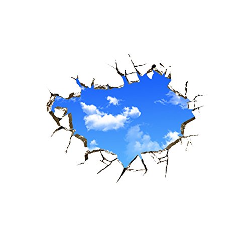 Hacoly Wolken Wandaufkleber Blauer Himmel 3D Wandsticker Küche Glasfenster DIY selbstklebend Aufkleber Wandtattoo Esszimmer Wanddeko Ideal für die Dekoration Ihres Hauses - von Hacoly