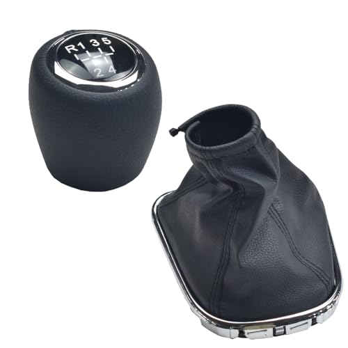 5 6-Gang-Schaltknauf aus schwarzem Leder, für Chevy Cruze 2008 2009 2010 2011 2012 MT (Set-Black Line, R5 Speed) von Hacreyatu