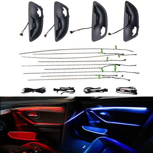 Auto LED Ambient Light Strip Türverkleidung dekorative Fit für B-MW 5 Serie F10 F11 F18 2010-2012 Tür Zwei-Farben-Atmosphäre Lampe Ersatz Abdeckung (Schwarz) von Hacreyatu