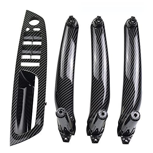 Hacreyatu Autotürgriff Links Rechts Kohlefaser Innenverkleidung Türgriffe Für B-MW X5 E70 X6 E71 E72 (Türgriff Set (4 Stk)) von Hacreyatu
