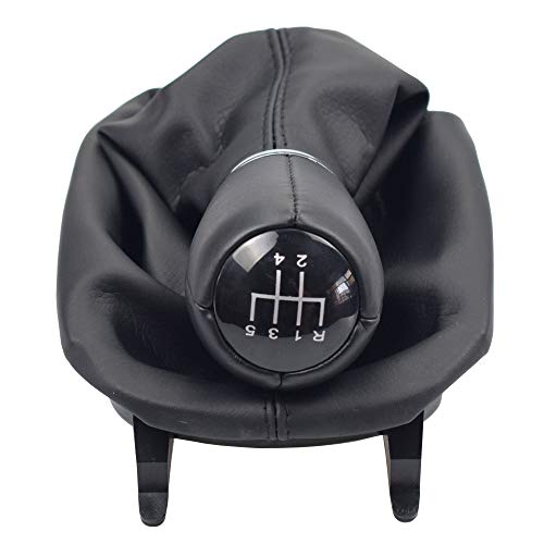 Hacreyatu 5 6 Gang Schalthebel,Schaltknauf Gamasche Leder für Seat Leon 1 MK1 Toledo II MK2 1998-2005 (R5 Gang) von Hacreyatu