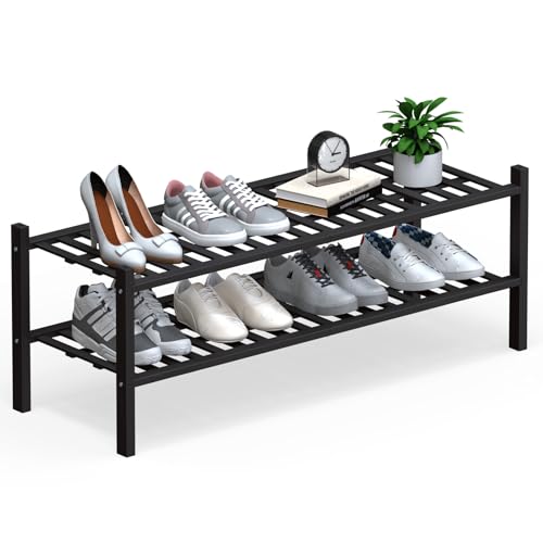 Haddockway Langes Schuhregal aus Bambus mit 2 Etagen, multifunktional, freistehend, stapelbar, Schuhregal mit Gitterplatte für Schrank, Flur, Eingangsbereich, kleiner Raum, 86,9 x 27,9 x 33 cm Haddockway Langes Schuhregal aus Bambus mit 2 Etagen, multifunktional, freistehend, stapelbar, Schuhregal mit Gitterplatte für Schrank, Flur, Eingangsbereich, kleiner Raum, 86,9 x 27,9 x 33 cm von Haddockway