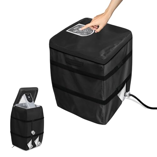 Hadisi Whirlpool-Heizungspumpenabdeckung mit transparentem PVC-Fenster oben und Reißverschlussöffnung, strapazierfähig, wasserdicht, staubdicht, isolierte Pumpenabdeckung für mehrere Marken (schwarz) von Hadisi