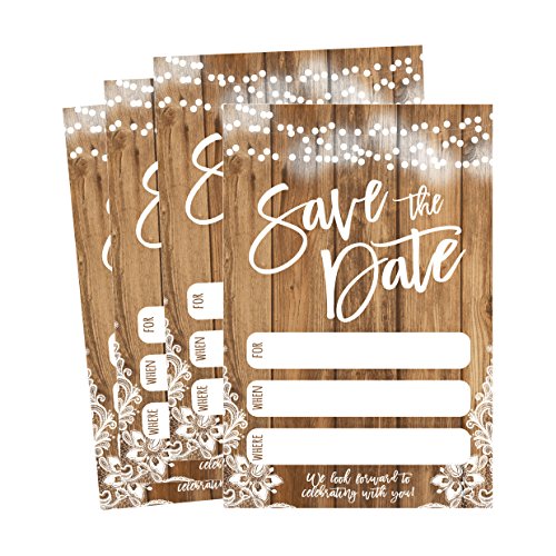 Hadley Designs 50 rustikale Save the Date-Karten für Hochzeit, Verlobung, Jubiläum, Babyparty, Geburtstagsparty etc. Save the Date, Postkarten-Einladungen, einfache Blanko-Einladungen Hadley Designs 50 rustikale Save the Date-Karten für Hochzeit, Verlobung, Jubiläum, Babyparty, Geburtstagsparty etc. Save the Date, Postkarten-Einladungen, einfache Blanko-Einladungen von Hadley Designs