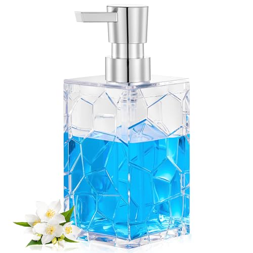 Hadme Seifenspender Transparent Kunststoff, Soap Dispenser Plastik Klein Handseifenspender Küche Spülmittel Set, Modern Badezimmer Spülispender Schmal (B-Clear) von Hadme