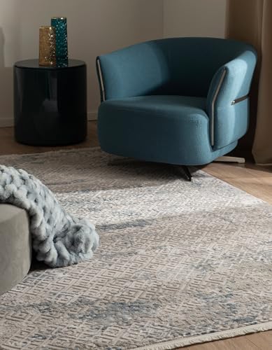 Hadorn Teppich Davos Fusion 185x125 Rechteckig Blau Moderner minimalistischer Stil für Wohnzimmer von Hadorn