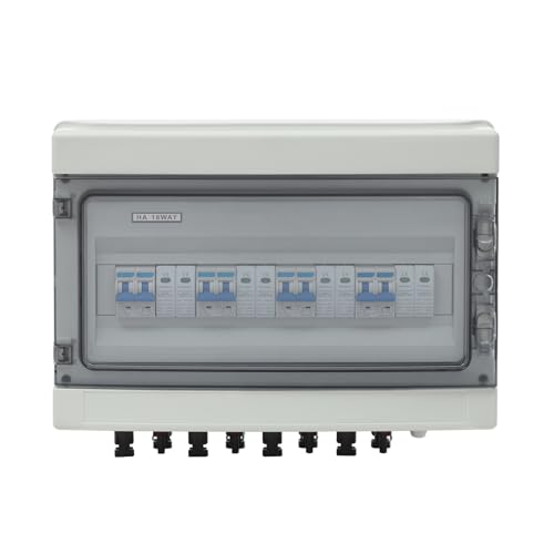 DC1000V Solar Anschlusskasten,4 in 4 Out DC Trennschalter PV Sicherungsautomat mit Überspannungsschutz,IP65 Wasserdicht PV Anlage 4 String Solar PV Anschlusskasten (40A) von Hadwigger