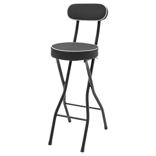 Hadwigger 2er Set Barhocker Sitzhöhe 65 cm Klapphocker aus Stahl,Tragbarer Faltbarer Hocker mit Rückenlehne und Fußstütze,Maximale Belastung: 125 kg Hadwigger 2er Set Barhocker Sitzhöhe 65 cm Klapphocker aus Stahl,Tragbarer Faltbarer Hocker mit Rückenlehne und Fußstütze,Maximale Belastung: 125 kg von Hadwigger