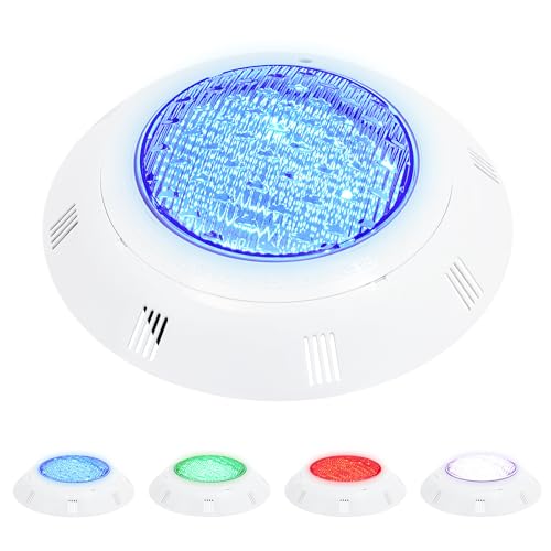 Hadwigger 36W 7 Colors LED RGB Poolbeleuchtung Unterwasser Wasserdichter Poolscheinwerfer Pool Lamp mit Fernbedienung, 120° Abstrahlwinkel Poolscheinwerfer für Schwimmbad,weiß von Hadwigger