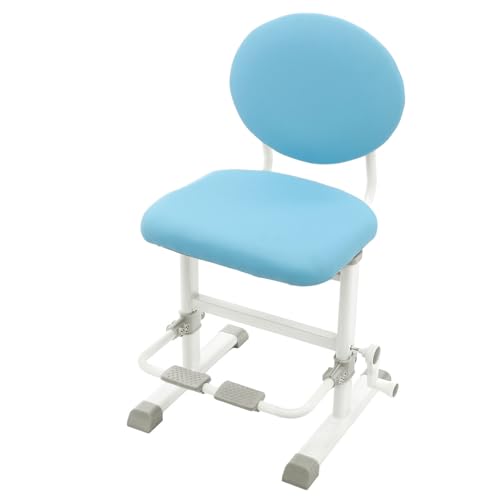 Hadwigger Kinder Schreibtischstuhl Sitzhöhe 44-54cm Höhenverstellbarer Studienstuhl Jungendstuhl mit Fußablage & Rückenlehnen Bequemer Ergonomischer Stuhl für 8-18 Jahre (Blau) von Hadwigger