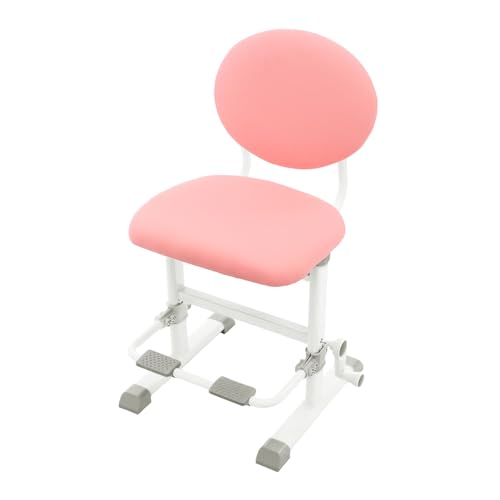 Hadwigger Kinder Schreibtischstuhl Sitzhöhe 44-54cm Höhenverstellbarer Studienstuhl Jungendstuhl mit Fußablage & Rückenlehnen Bequemer Ergonomischer Stuhl für 8-18 Jahre (Rosa) von Hadwigger