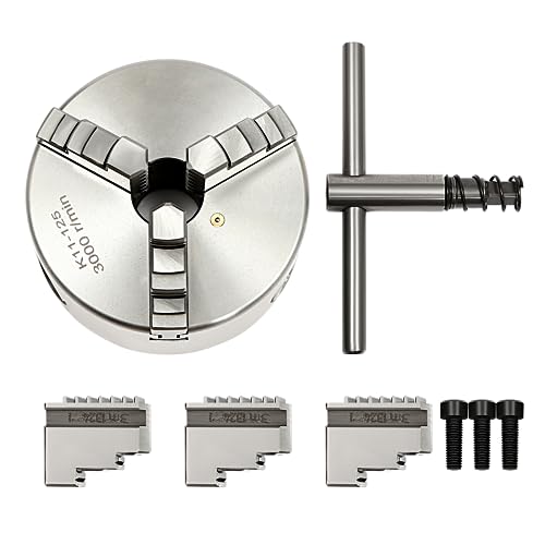 Selbstzentrierend 3-Backenfutter Spannbereich 38–110mm φ125mm Metall Drehmaschine Dreibackenfutter 3 Backenfutter Set für die Holzbearbeitung von Drehmaschinen von Hadwigger