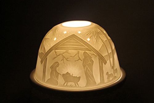 Dome Light, Windlicht aus Porzellan, Motiv KRIPPE von Hädicke