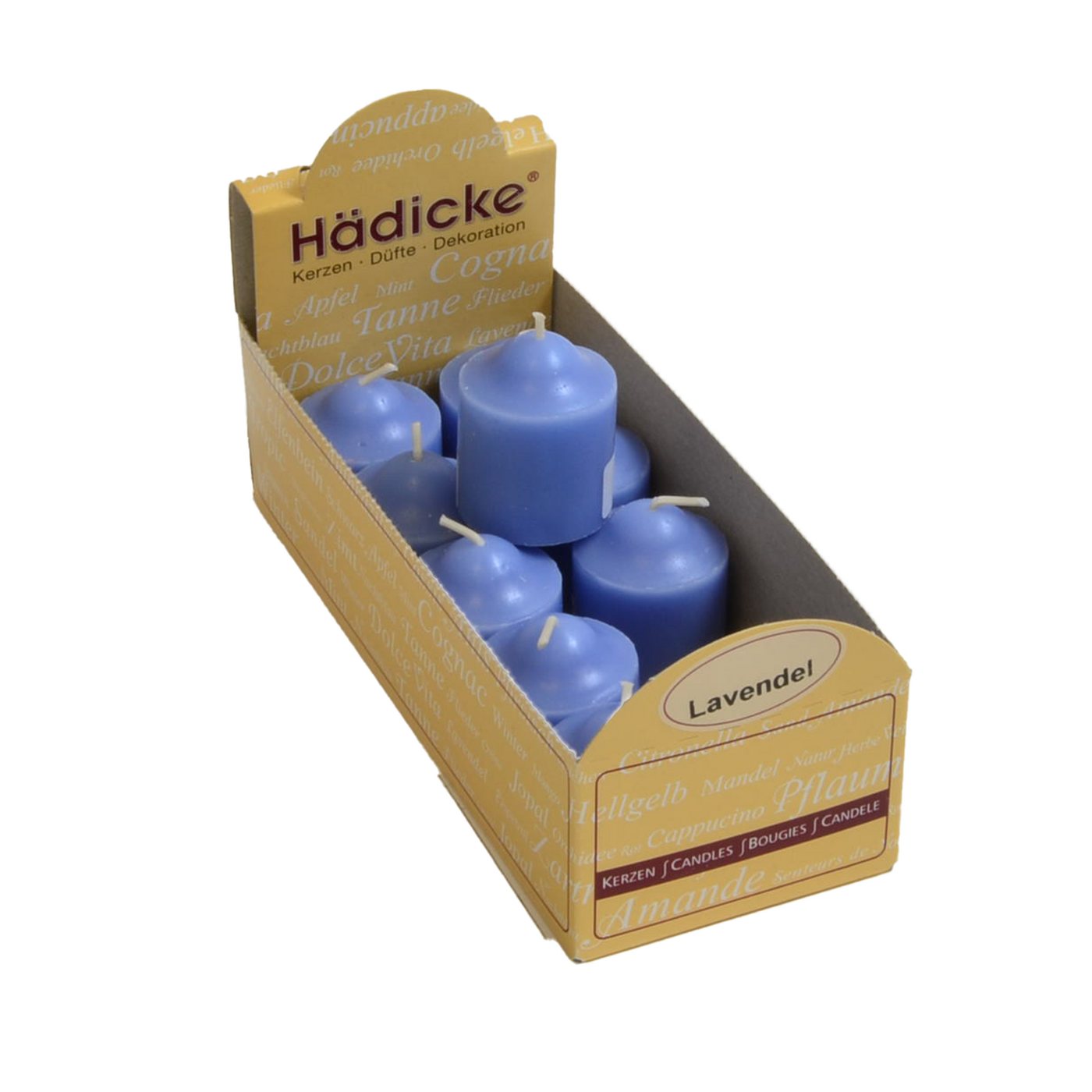Hädicke Duftkerze Votiv Duftkerze blau Lavendel im 10er Pack intensiv duftend von Hädicke