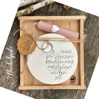 Geschenkset, Kerzenhalter Von Herzen, Kleines Geschenk, Herzmensch Geschenk Idee Frau Beste Freundin Mama Stabkerze Hygge Scandi Haus von Haekelguste