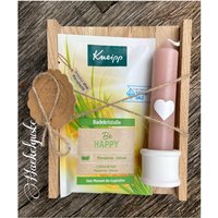 Geschenkset Be Happy Kerzenhalter Mitbringsel Kollegin Kleines Geschenk Kerzenständer Idee Frau Beste Freundin Mama Love Yourself von Haekelguste