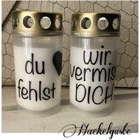 Set 2x Grablicht Trauerkerze Gedenklicht Grabkerze Geburtstagslicht Erinnerungslicht Sternenkind von Haekelguste