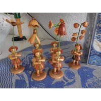 6 Blumenkinder Blank Alt Erzgebirge Tischkartenhalter Natur Top Erhalten von Haekeliris