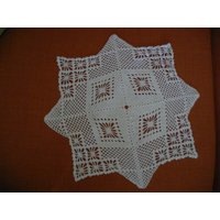 Häkeldeckchen Eckig Handarbeit Weiß Durchmesser 39 cm X von Haekeliris