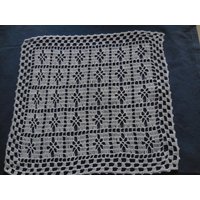 Häkeldeckchen Quadratisch Handarbeit Weiß 27 cm X Baumwolle Sehr Feines Garn von Haekeliris