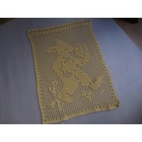 Häkelgardine Gelb Osterhase Gardine Gehäkelt 50 cm X 35 von Haekeliris